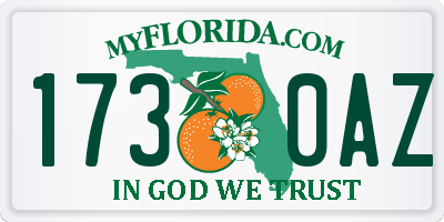 FL license plate 1730AZ