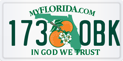 FL license plate 1730BK