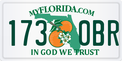 FL license plate 1730BR