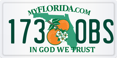 FL license plate 1730BS