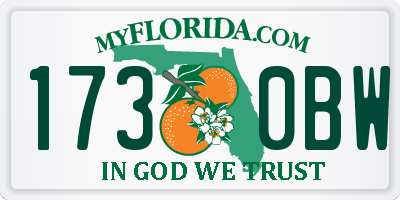 FL license plate 1730BW