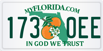 FL license plate 1730EE