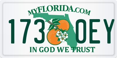 FL license plate 1730EY