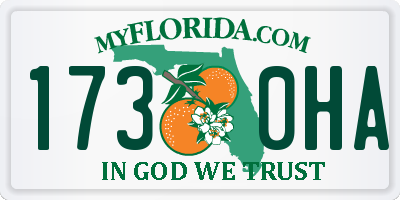 FL license plate 1730HA