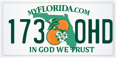 FL license plate 1730HD