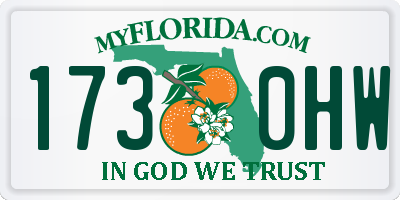 FL license plate 1730HW