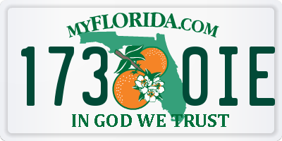 FL license plate 1730IE