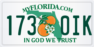 FL license plate 1730IK