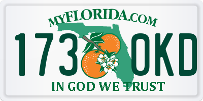 FL license plate 1730KD