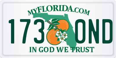 FL license plate 1730ND