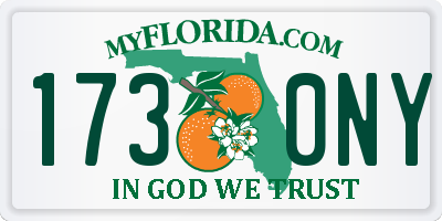 FL license plate 1730NY