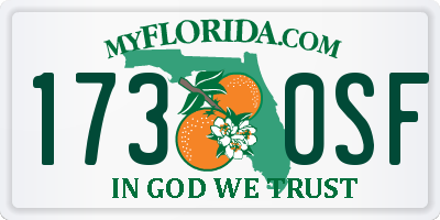 FL license plate 1730SF