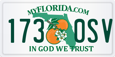 FL license plate 1730SV