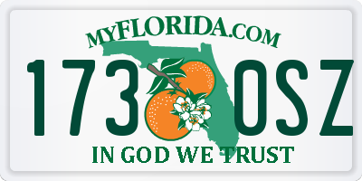 FL license plate 1730SZ