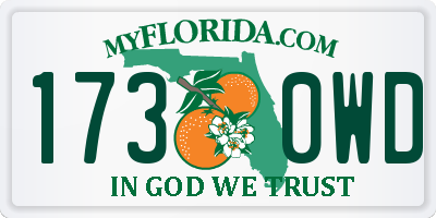FL license plate 1730WD