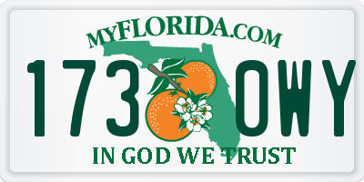 FL license plate 1730WY