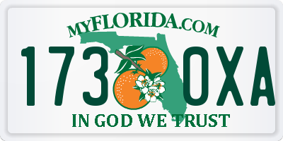 FL license plate 1730XA