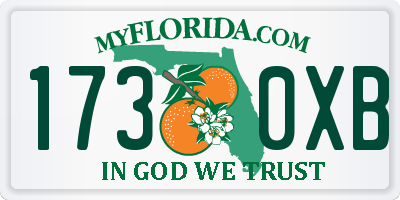 FL license plate 1730XB