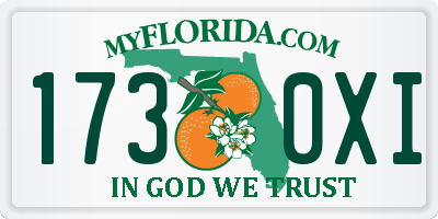 FL license plate 1730XI