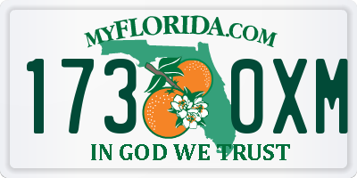 FL license plate 1730XM