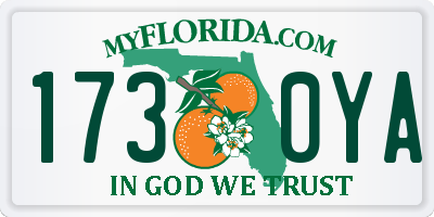 FL license plate 1730YA