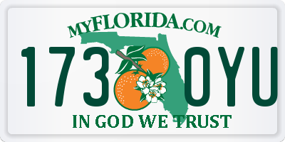FL license plate 1730YU