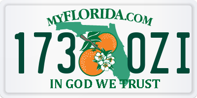 FL license plate 1730ZI