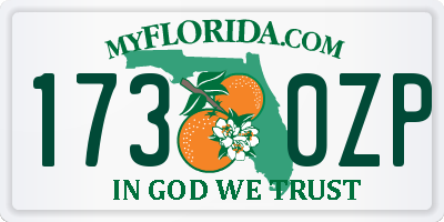 FL license plate 1730ZP