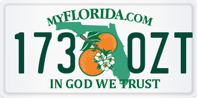 FL license plate 1730ZT