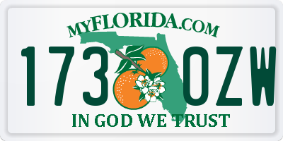 FL license plate 1730ZW