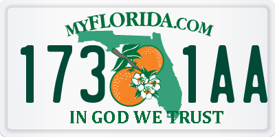 FL license plate 1731AA