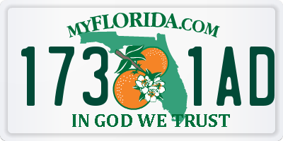 FL license plate 1731AD
