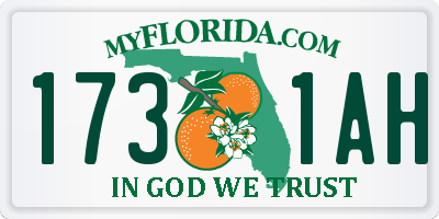 FL license plate 1731AH