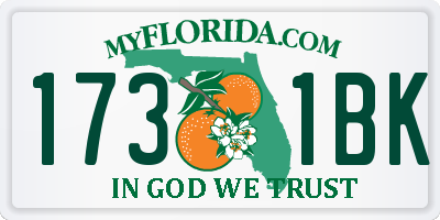 FL license plate 1731BK