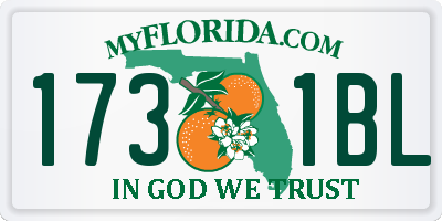 FL license plate 1731BL