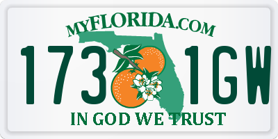 FL license plate 1731GW