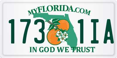 FL license plate 1731IA