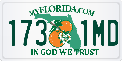 FL license plate 1731MD