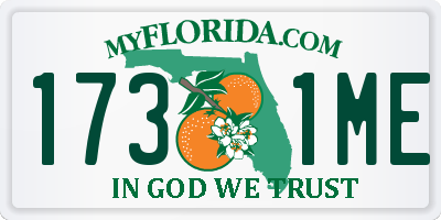 FL license plate 1731ME