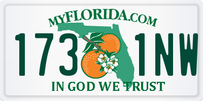 FL license plate 1731NW