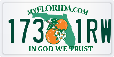 FL license plate 1731RW