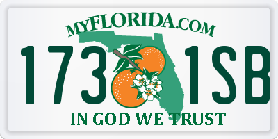 FL license plate 1731SB