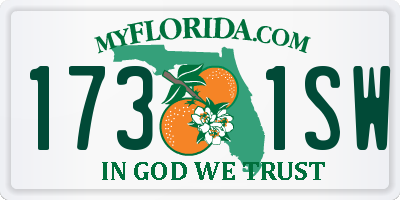 FL license plate 1731SW