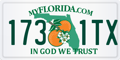 FL license plate 1731TX