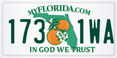FL license plate 1731WA