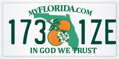 FL license plate 1731ZE