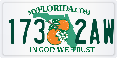 FL license plate 1732AW