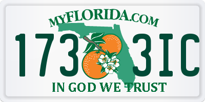 FL license plate 1733IC