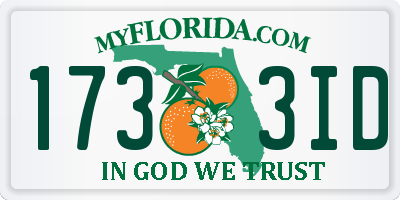 FL license plate 1733ID