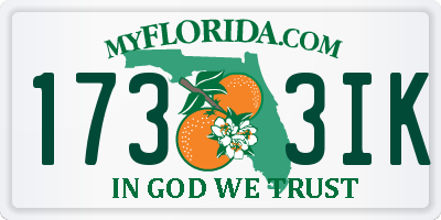 FL license plate 1733IK
